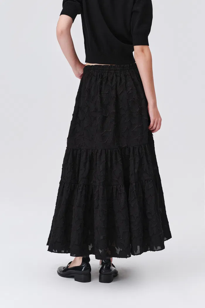 Mischa Midi Skirt in Devoré Viscose Blend - Image 6