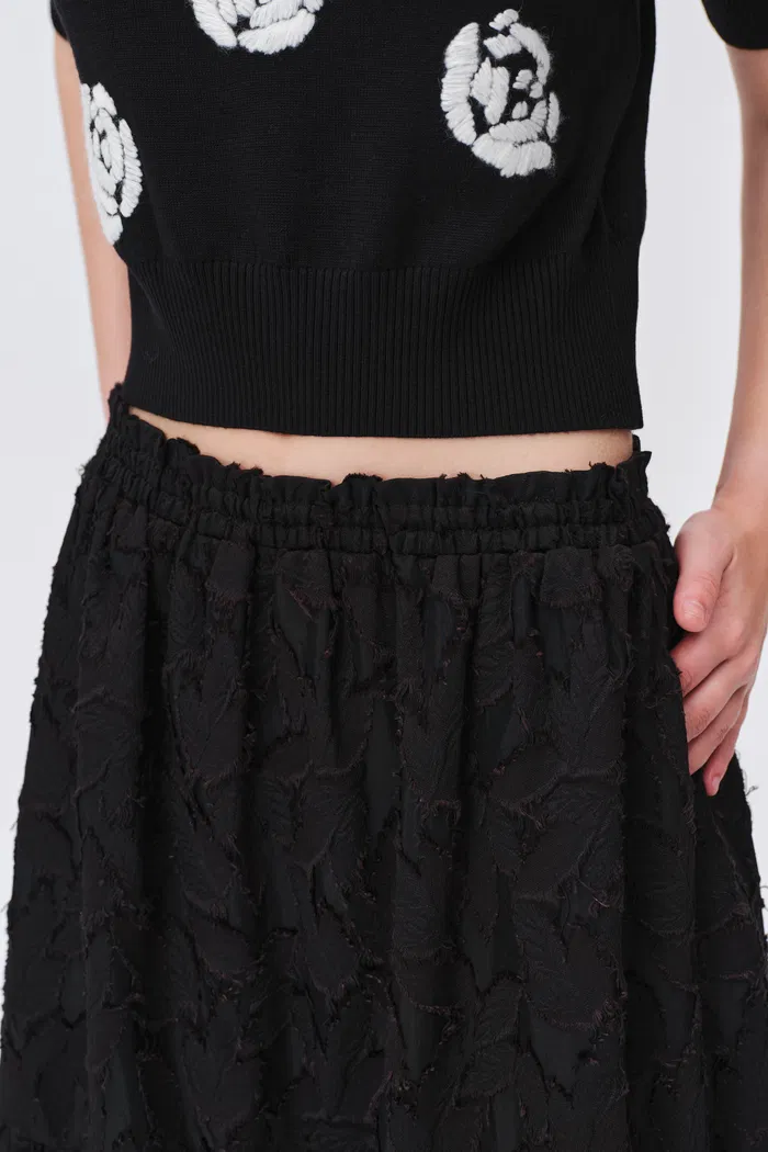 Mischa Midi Skirt in Devoré Viscose Blend - Image 7