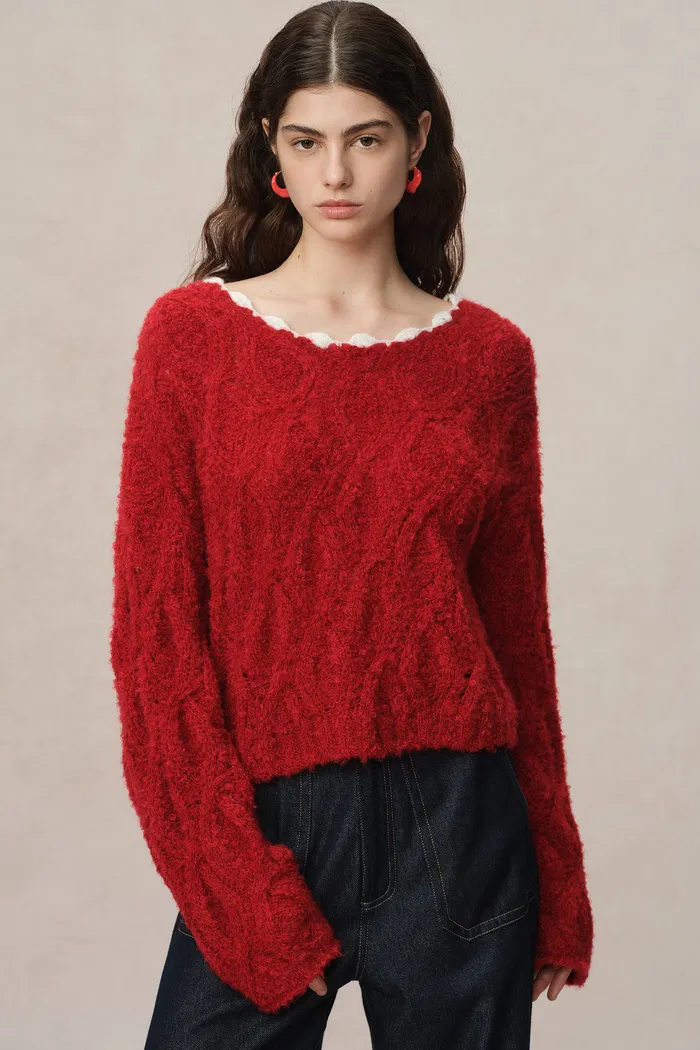 Mist Sweater in Kid Mohair Bouclé Knit - Image 5