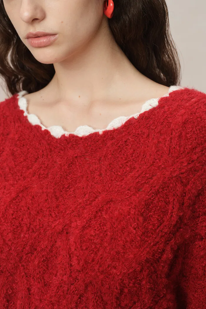 Mist Sweater in Kid Mohair Bouclé Knit - Image 8