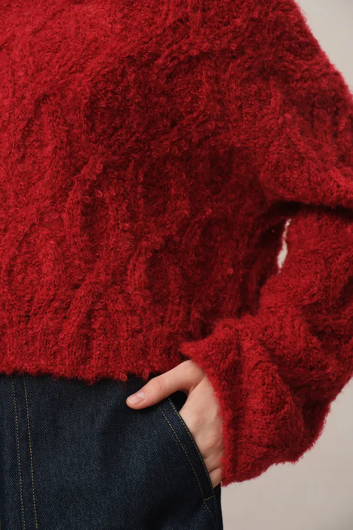 Mist Sweater in Kid Mohair Bouclé Knit - Image 9