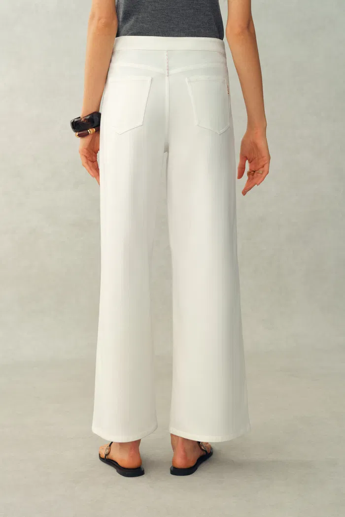 Mix Front Patch-Pocket Ankle Pants In Stretch Cotton Blend - Image 3