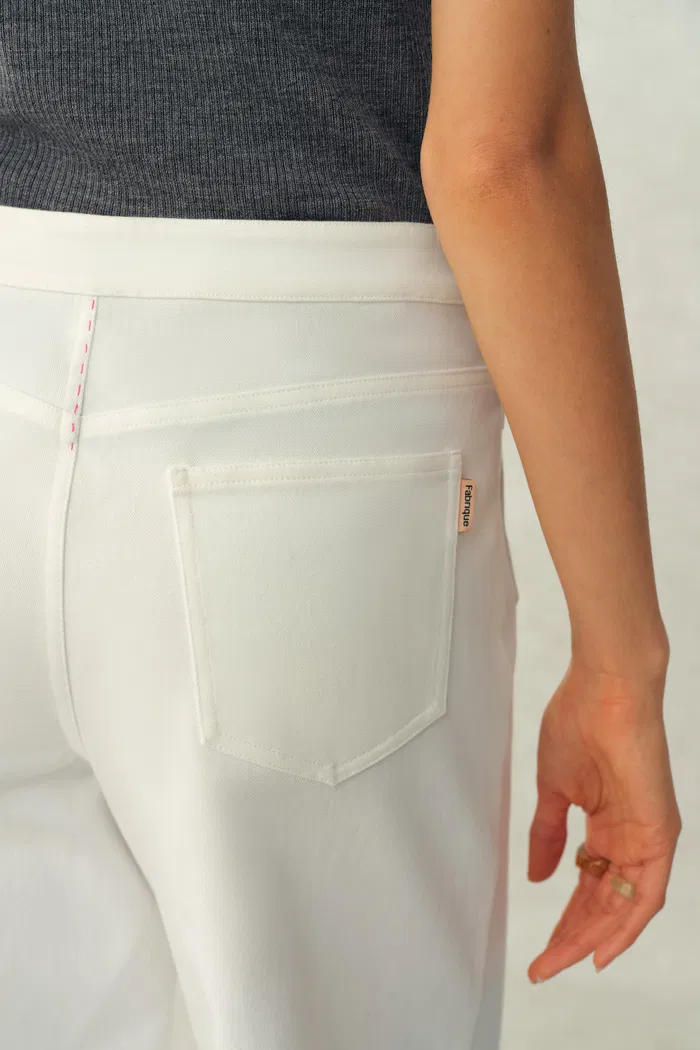 Mix Front Patch-Pocket Ankle Pants In Stretch Cotton Blend - Image 5
