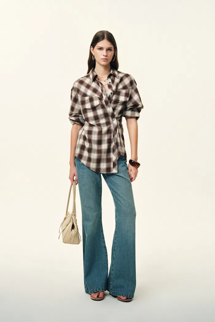 Molly Washed Bootcut Jeans in Cotton Denim - Image 2
