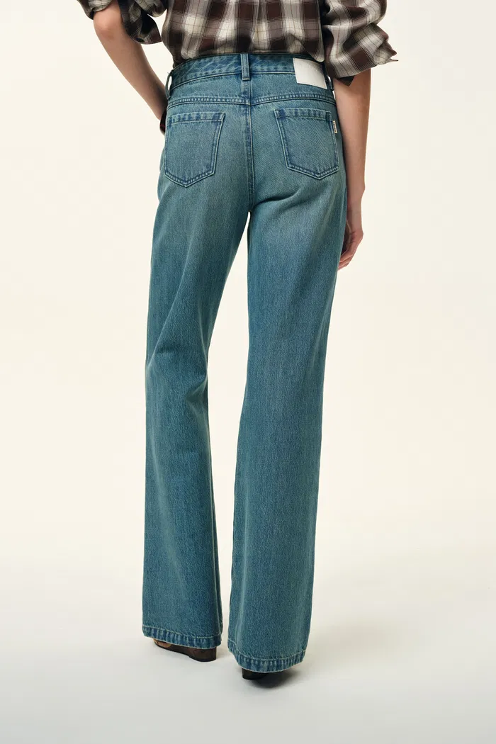 Molly Washed Bootcut Jeans in Cotton Denim - Image 4