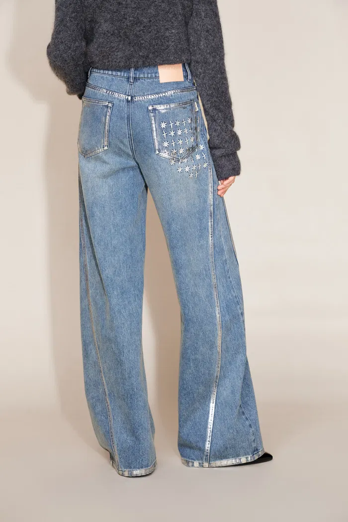 Monroe Silver Back Pocket Jeans in Cotton Denim - Image 4