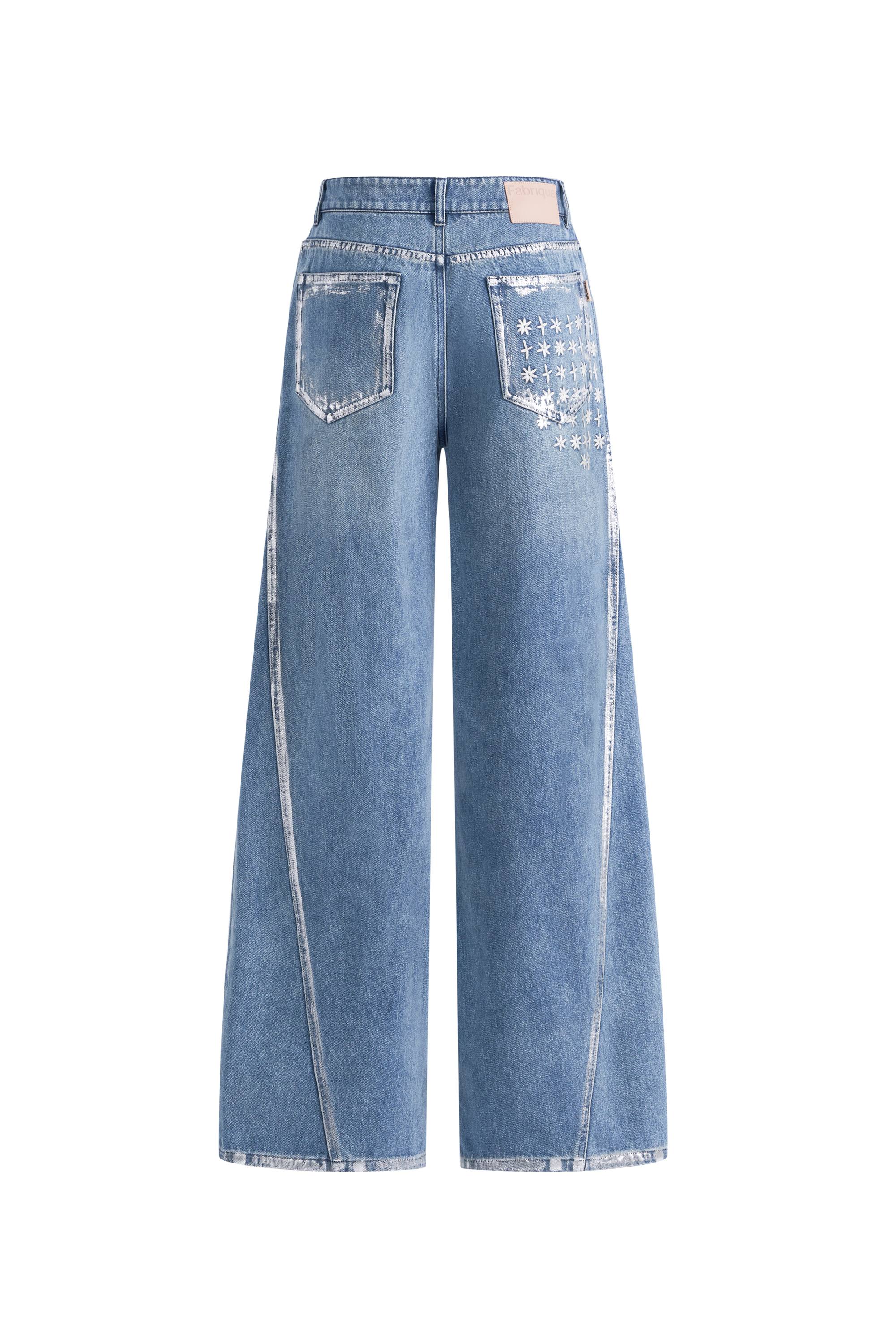 Monroe Silver Back Pocket Jeans in Cotton Denim - Image 8