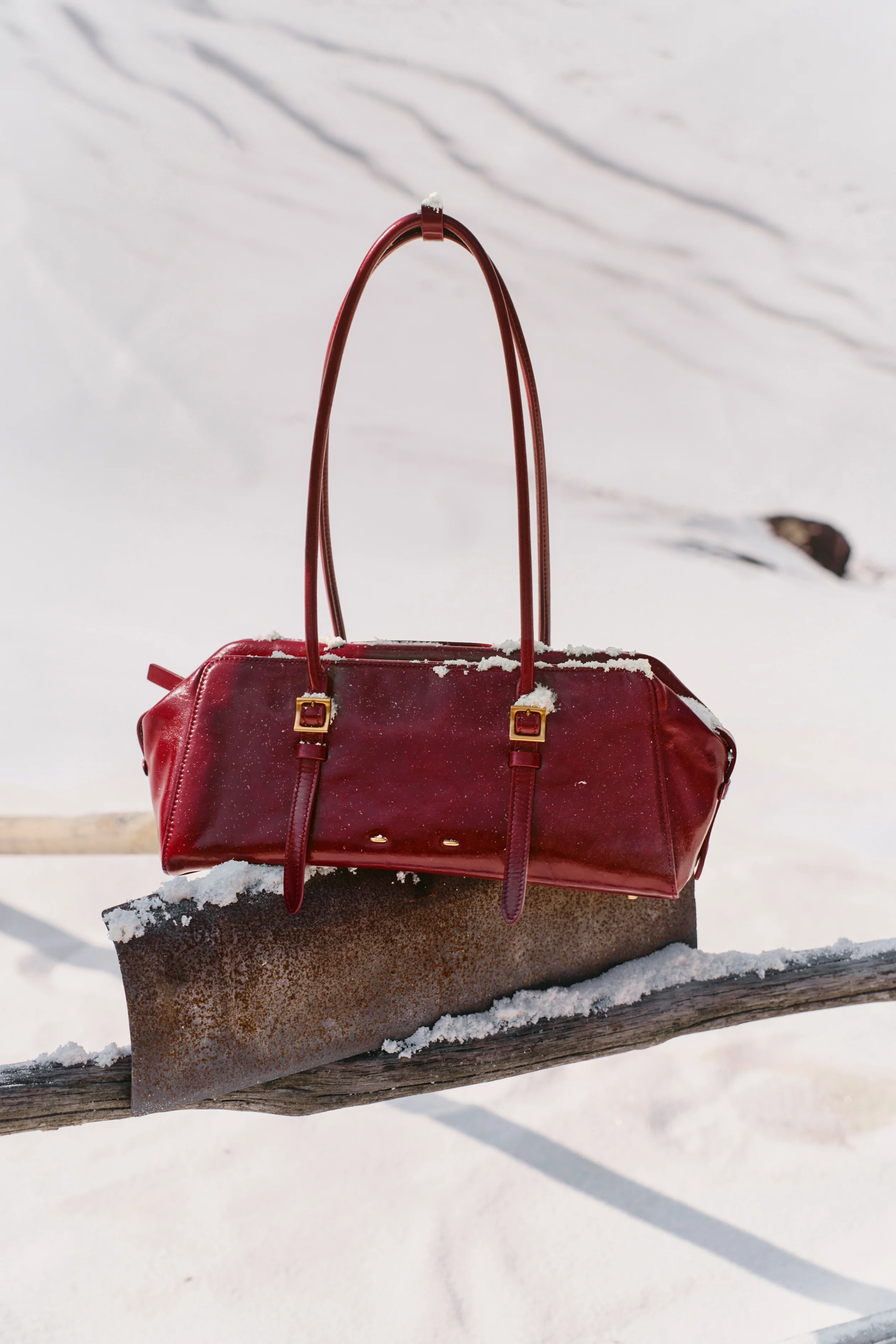 Monti East West Shoulder Bag in Oiled Waxed Top Grain Leather - Image 3