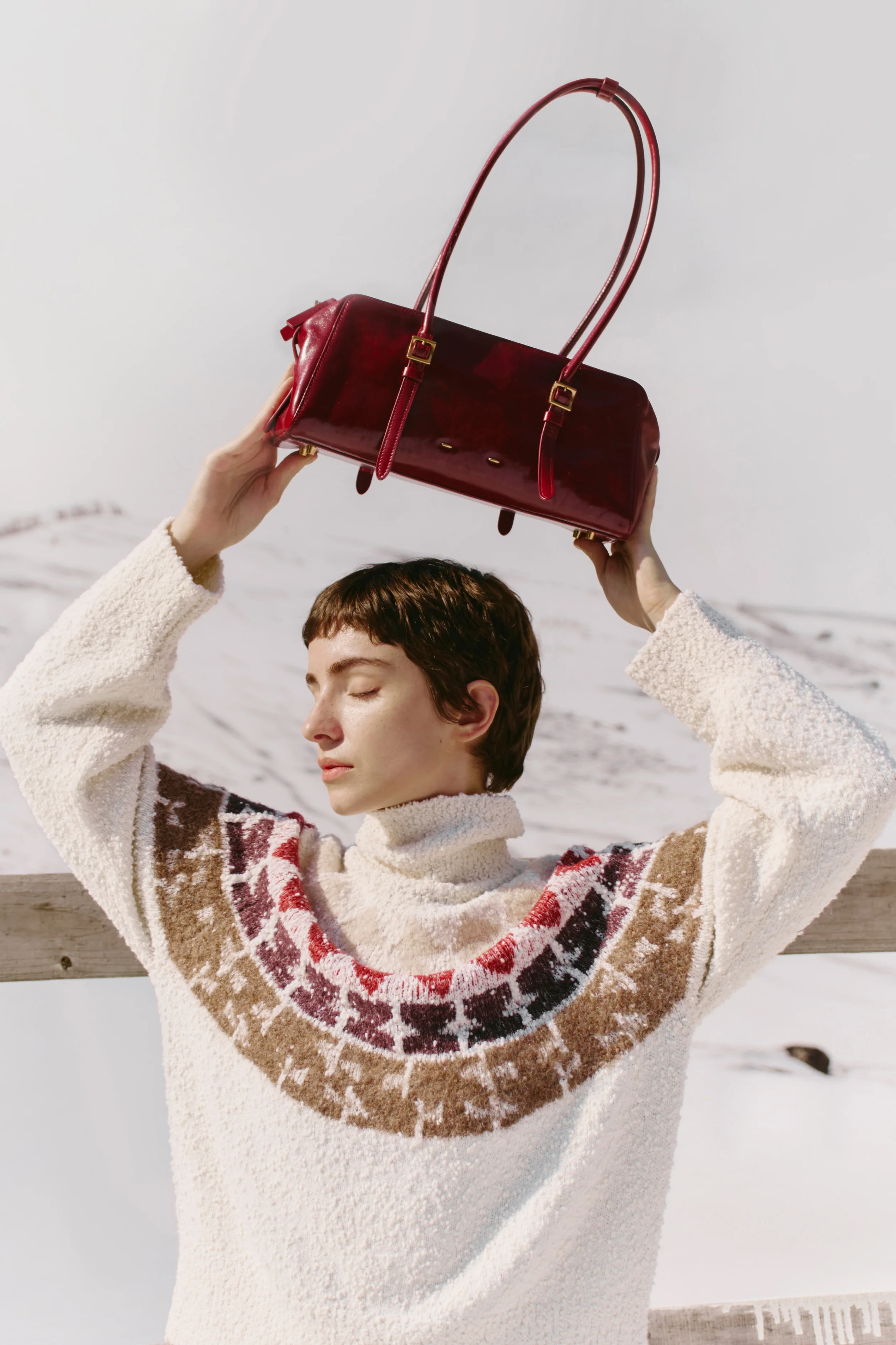 Monti East West Shoulder Bag in Oiled Waxed Top Grain Leather - Image 5