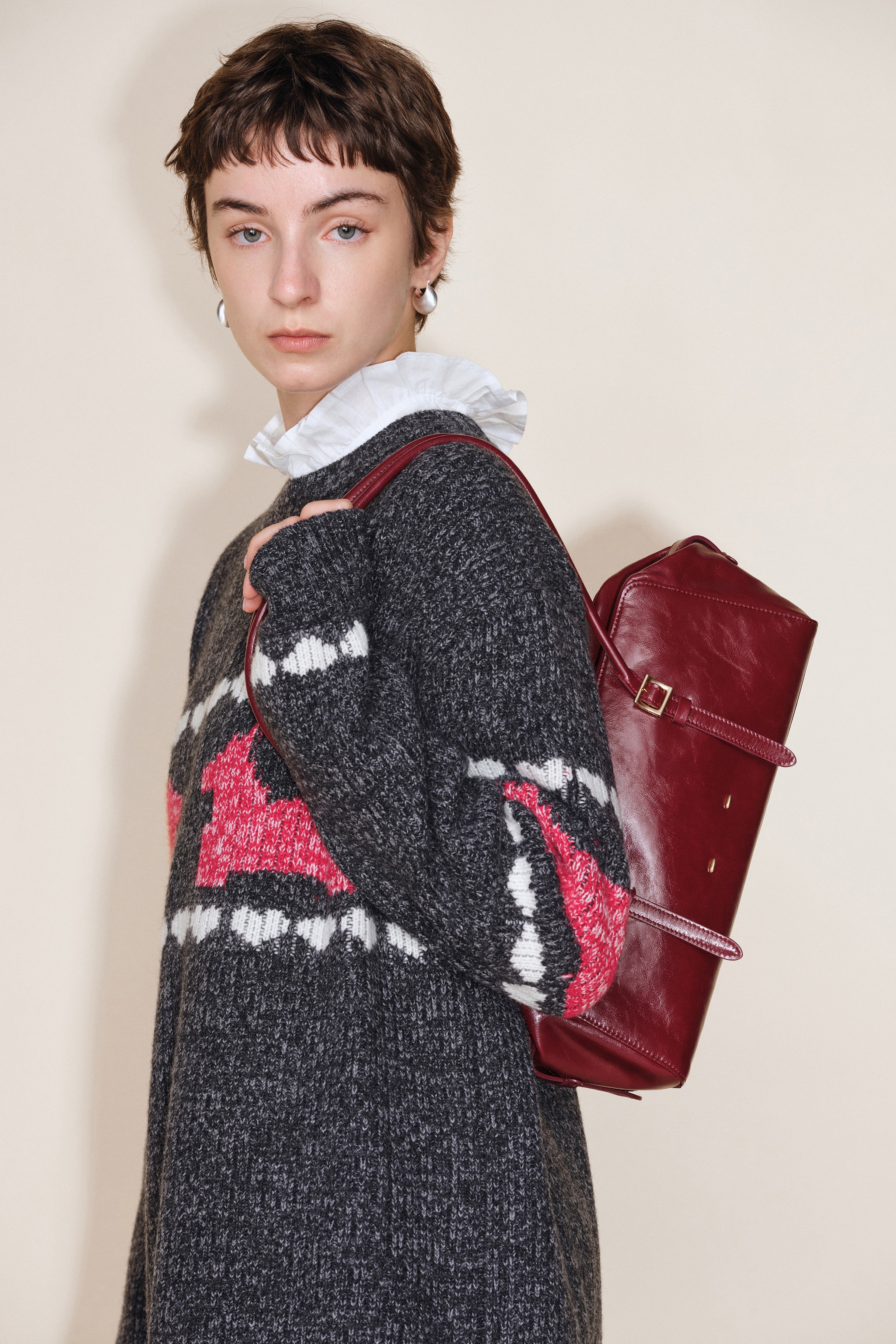 Monti East West Shoulder Bag in Oiled Waxed Top Grain Leather - Image 8