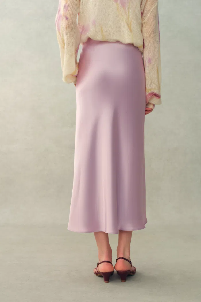 Moon Bias-Cut Fishtail Skirt In Acetate Satin - Image 6