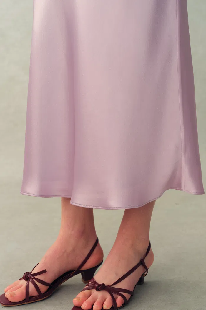 Moon Bias-Cut Fishtail Skirt In Acetate Satin - Image 7