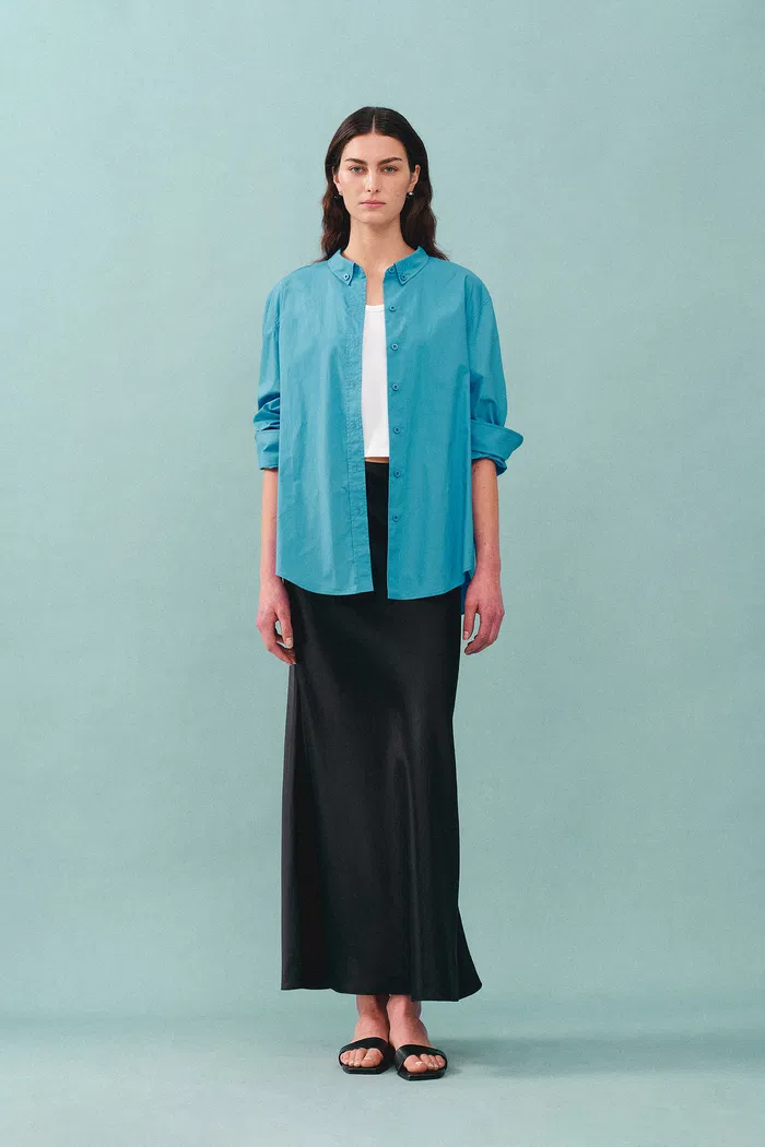 Moon Black Skirt in Premium Silky Satin - Image 8