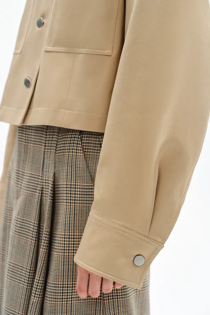 Morston Contrast Cropped Jacket in 100% Cotton Twill - Image 11
