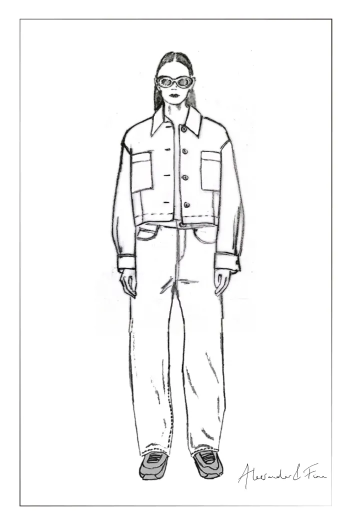 Morston Contrast Cropped Jacket in 100% Cotton Twill - Image 14