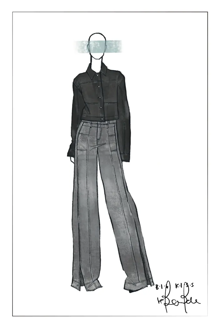 Moss Smoky Grey 3D Wide Leg Jeans in Micro Stretchy Denim - Image 7