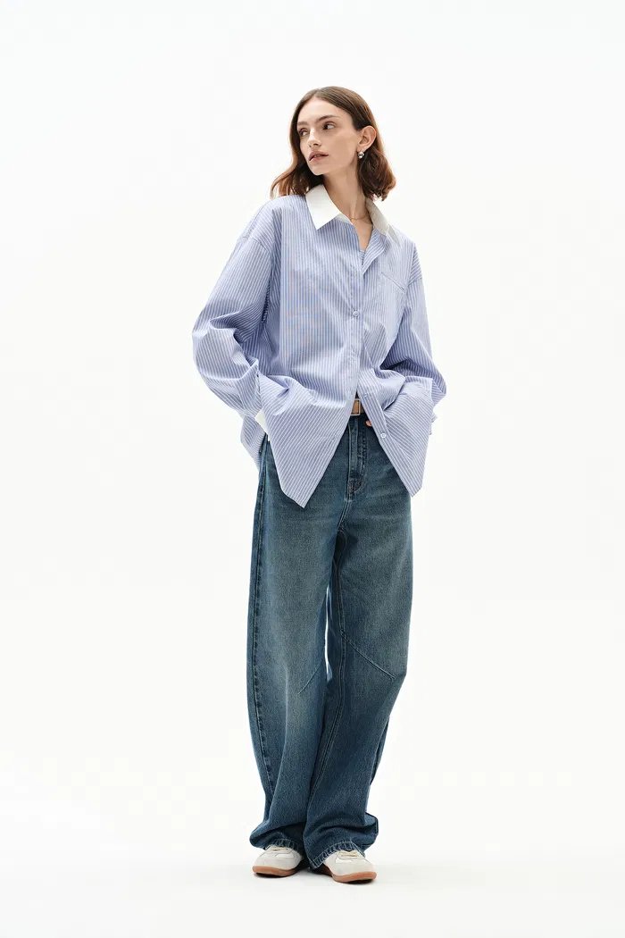 Nao Striped Shirt in Cotton Poplin - Image 4