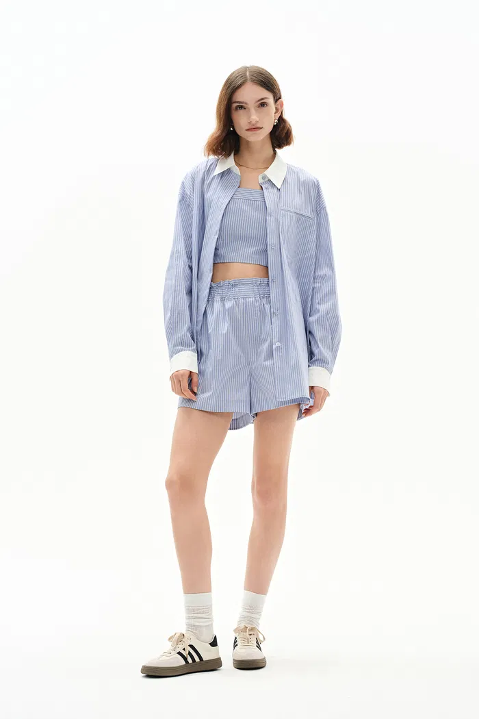 Nao Striped Shirt in Cotton Poplin - Image 6