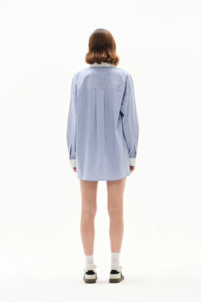 Nao Striped Shirt in Cotton Poplin - Image 8