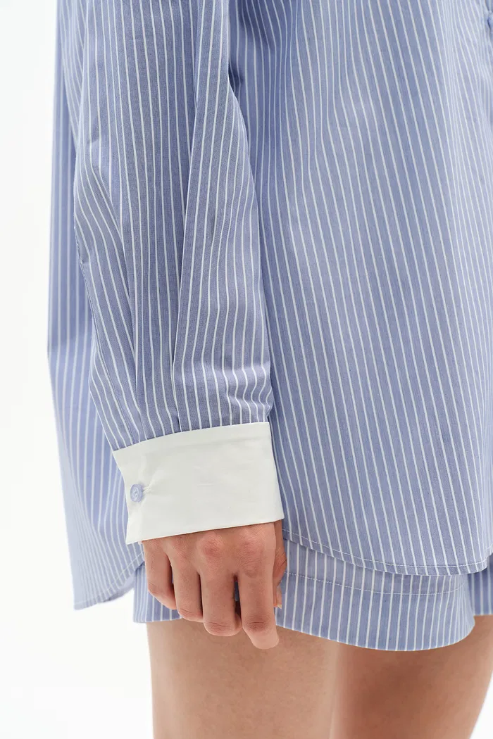 Nao Striped Shirt in Cotton Poplin - Image 9