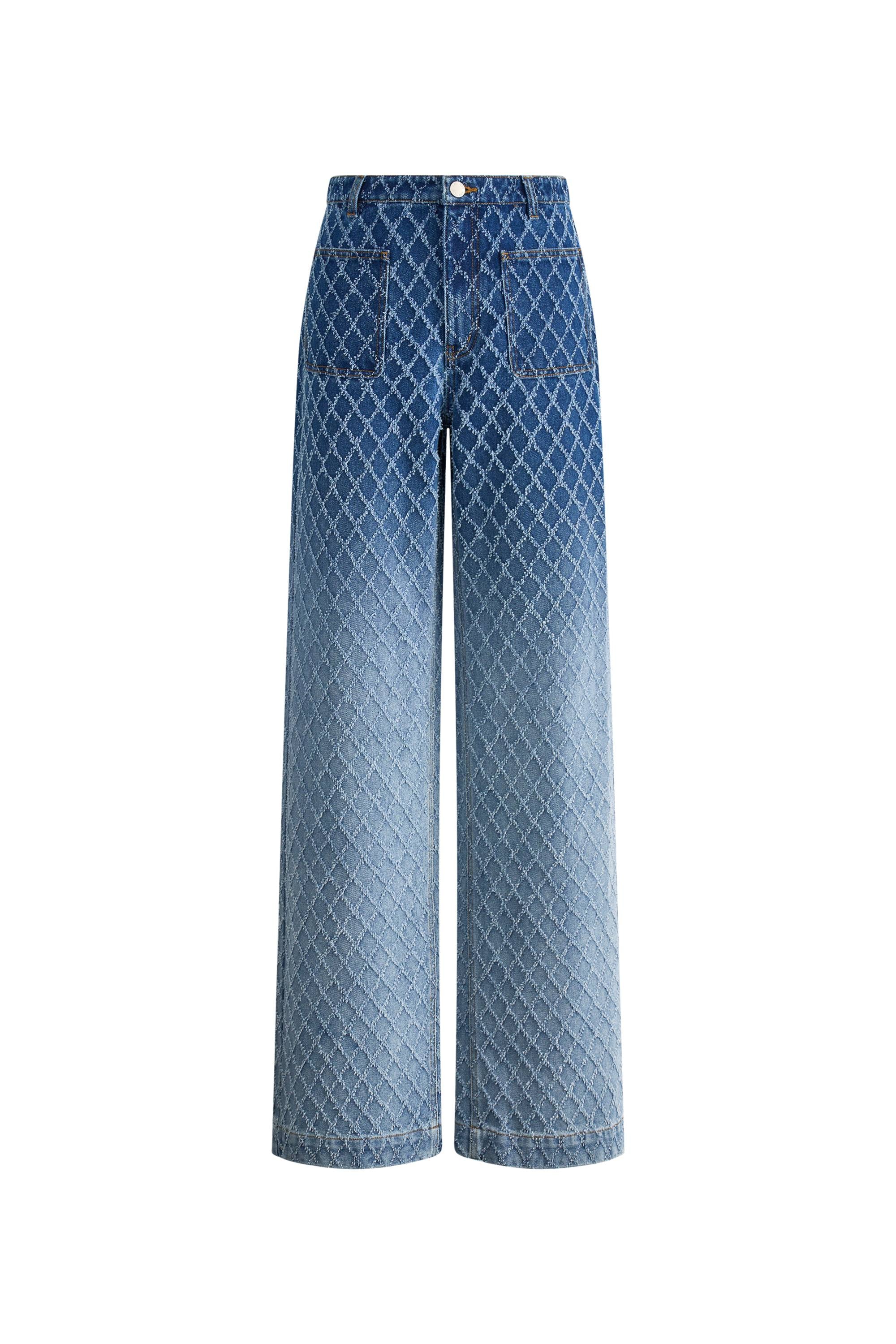 Natalie Gradient Jeans in Jacquard Denim - Image 9