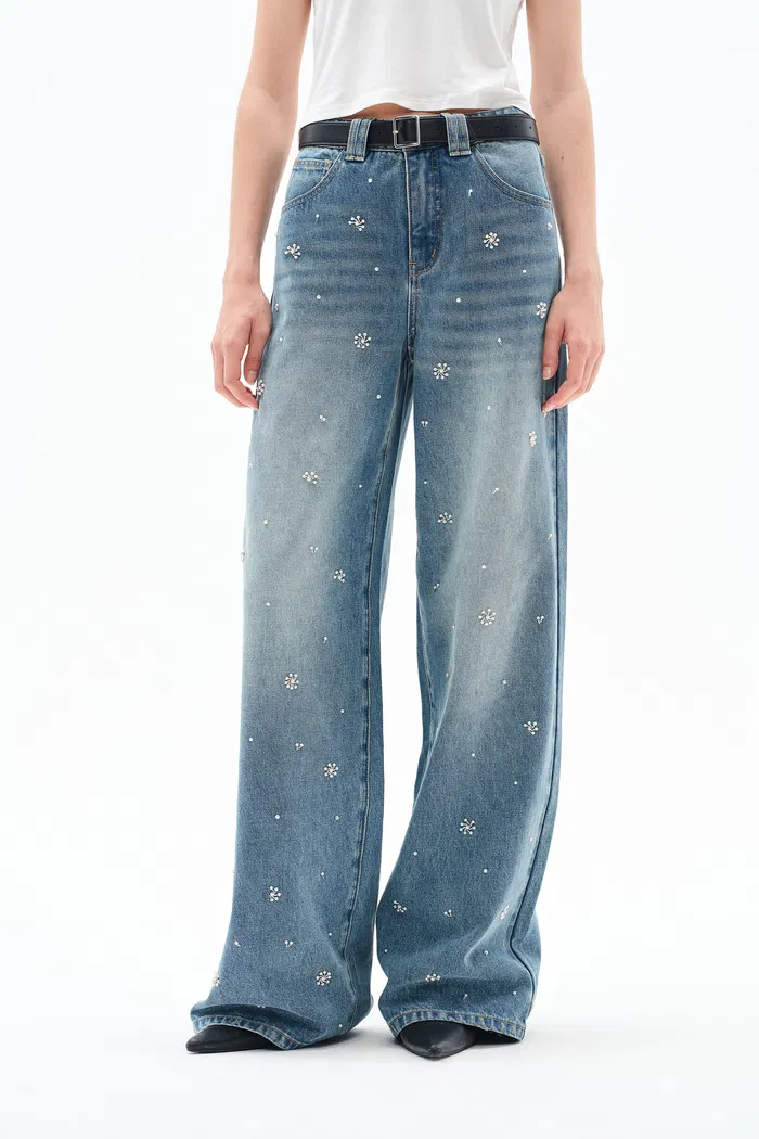 Nico Hand Sewn Embellished Jeans in New Lightweight Washed Denim - Image 6