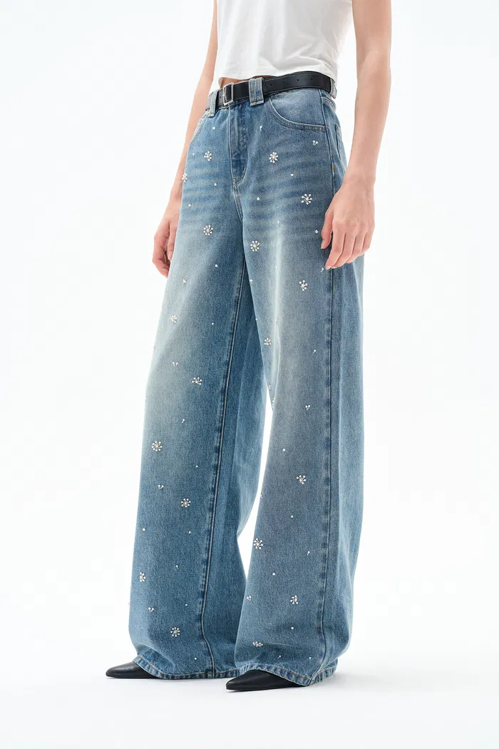 Nico Hand Sewn Embellished Jeans in New Lightweight Washed Denim - Image 7