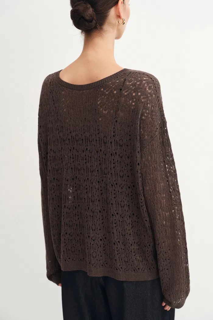 Nicole Reversible Front or Back Sweater in Cashmere Blend Knit - Image 4