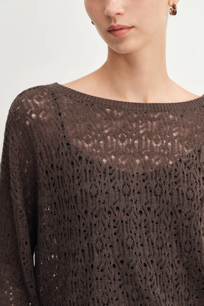 Nicole Reversible Front or Back Sweater in Cashmere Blend Knit - Image 5