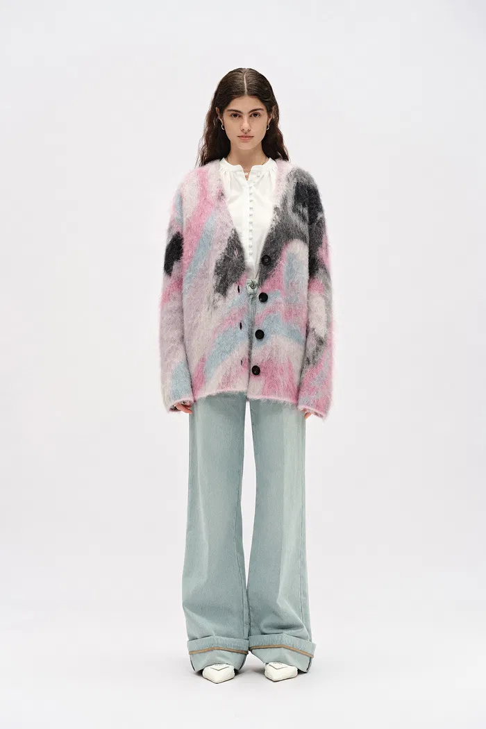 Nîmes Embroidered Wide Leg Jeans in Cotton Denim - Image 9