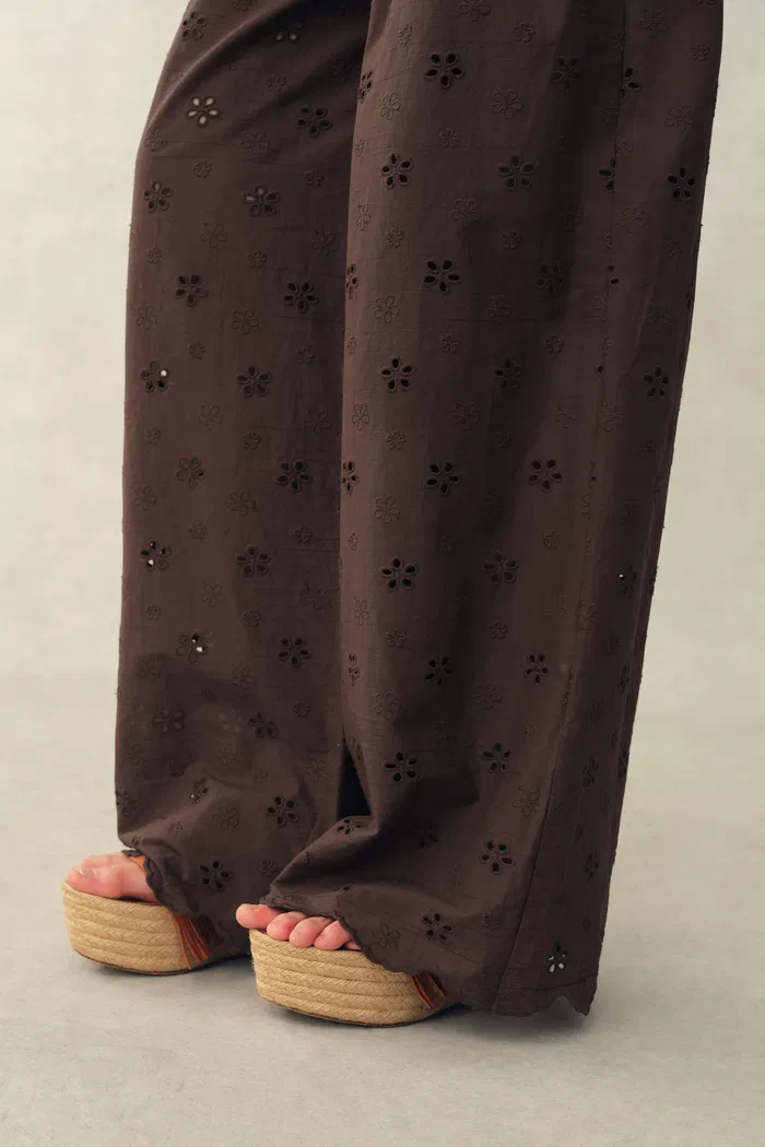 Nina Embroidered Scraf Wrap Pants in Cotton - Image 5