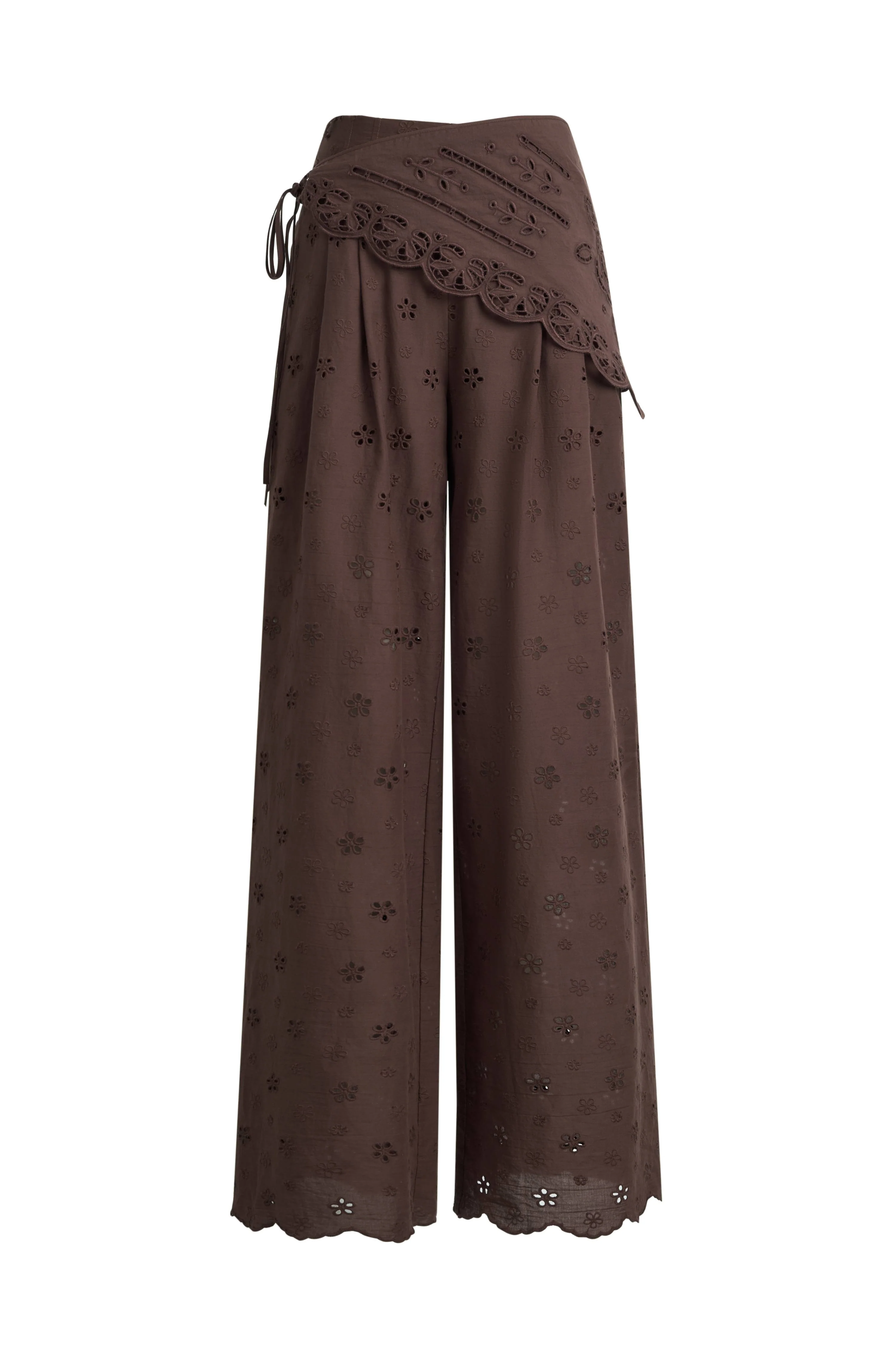 Nina Embroidered Scraf Wrap Pants in Cotton - Image 6