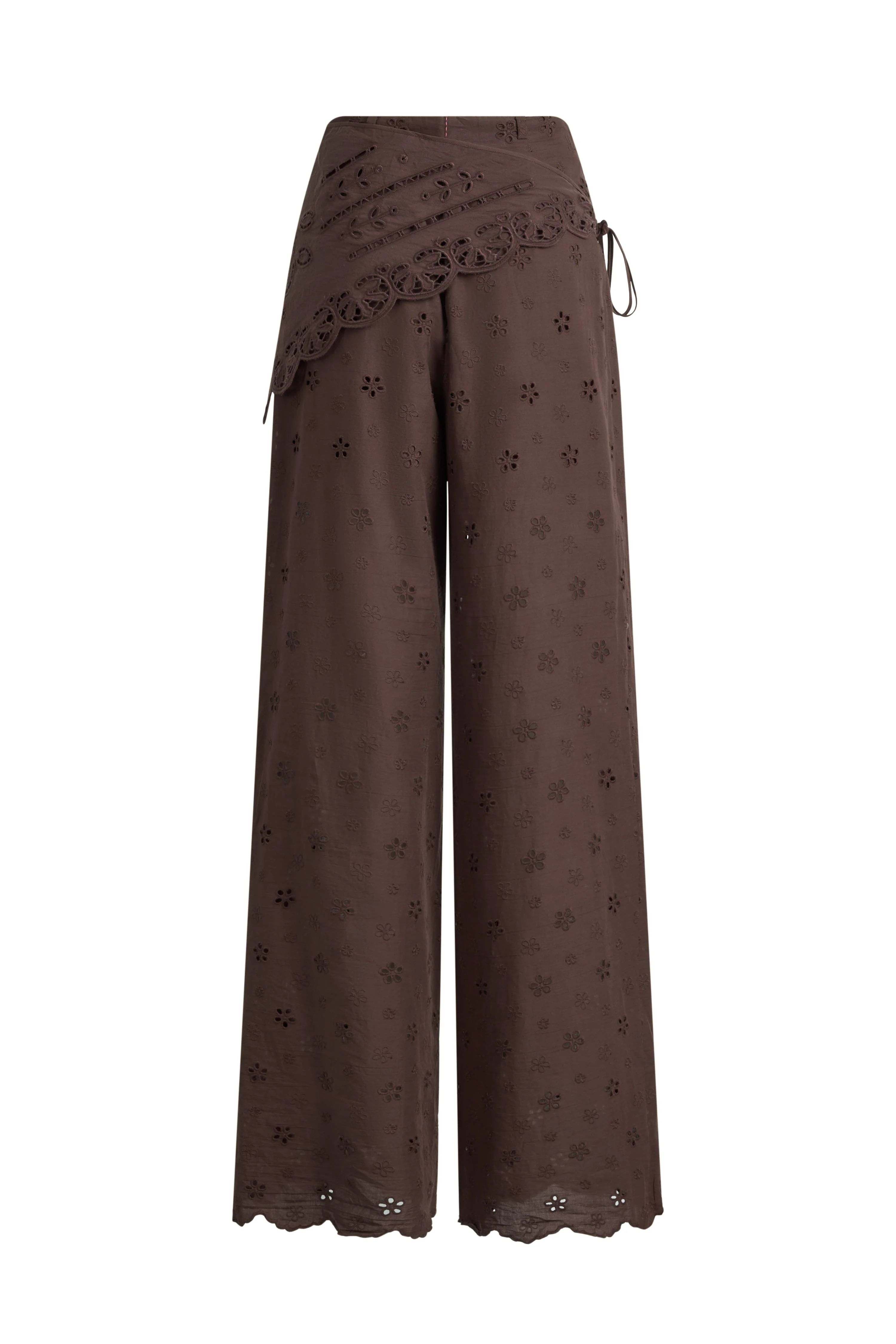 Nina Embroidered Scraf Wrap Pants in Cotton - Image 7