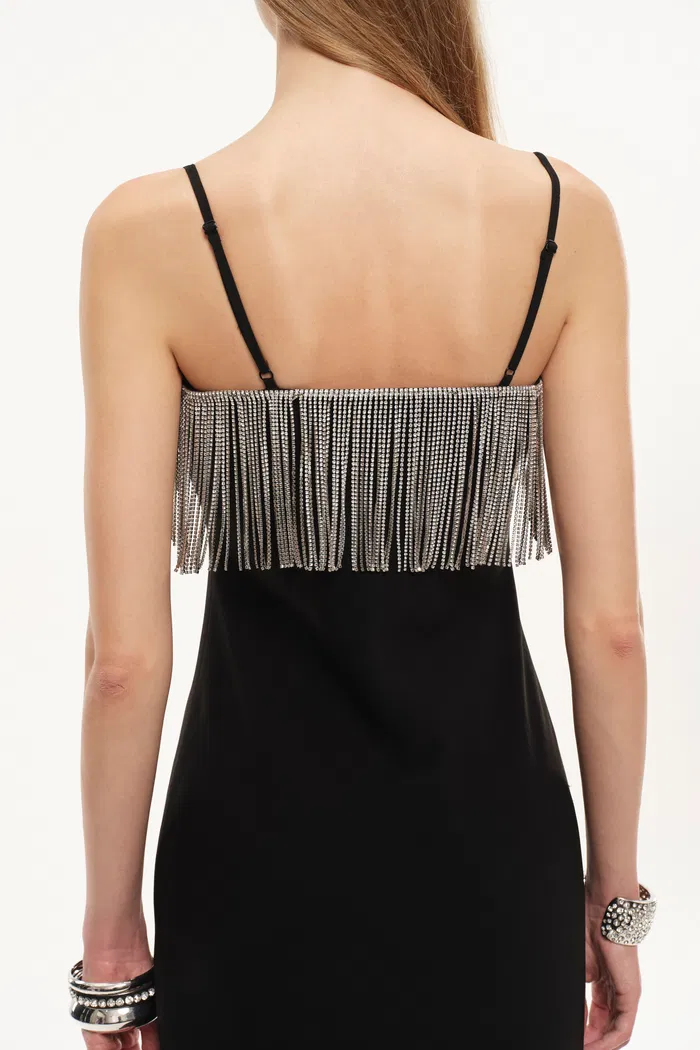 Nocturne Embellished Slip Dress in Viscose Acetate Blend - Image 5