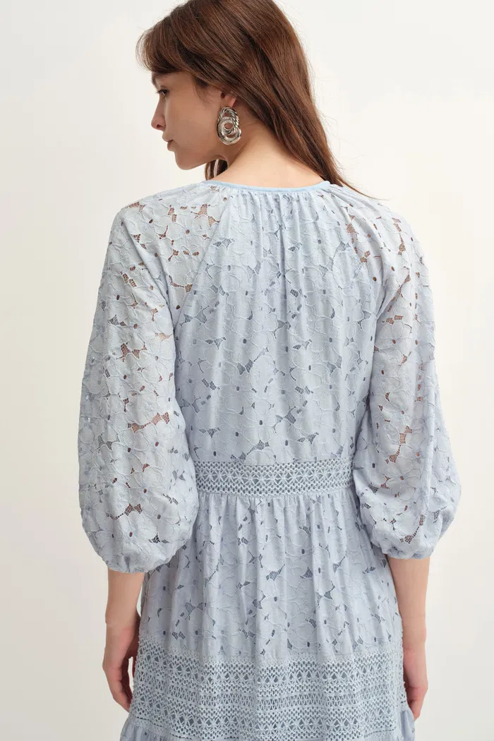 Nora Laced Open Knit Midi Dress - Image 5
