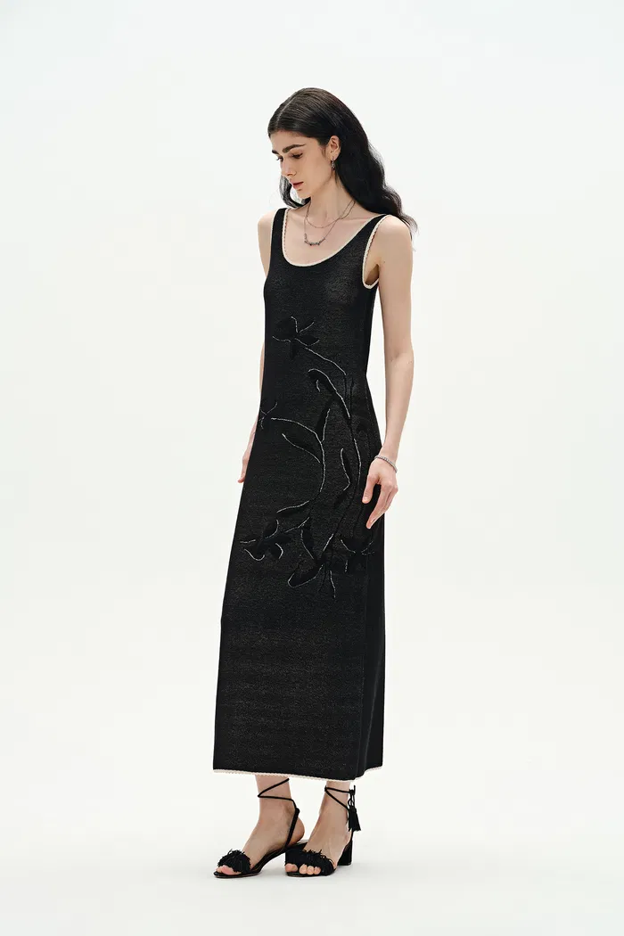 Nora Maxi Dress in Cotton Blend Knit - Image 3