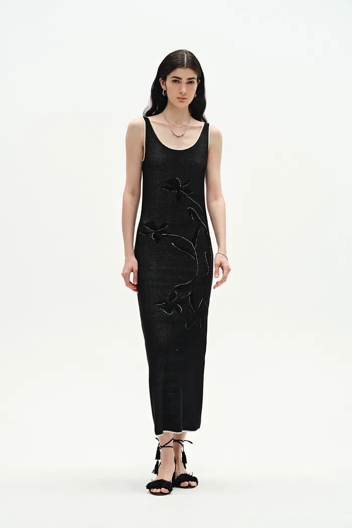 Nora Maxi Dress in Cotton Blend Knit - Image 4