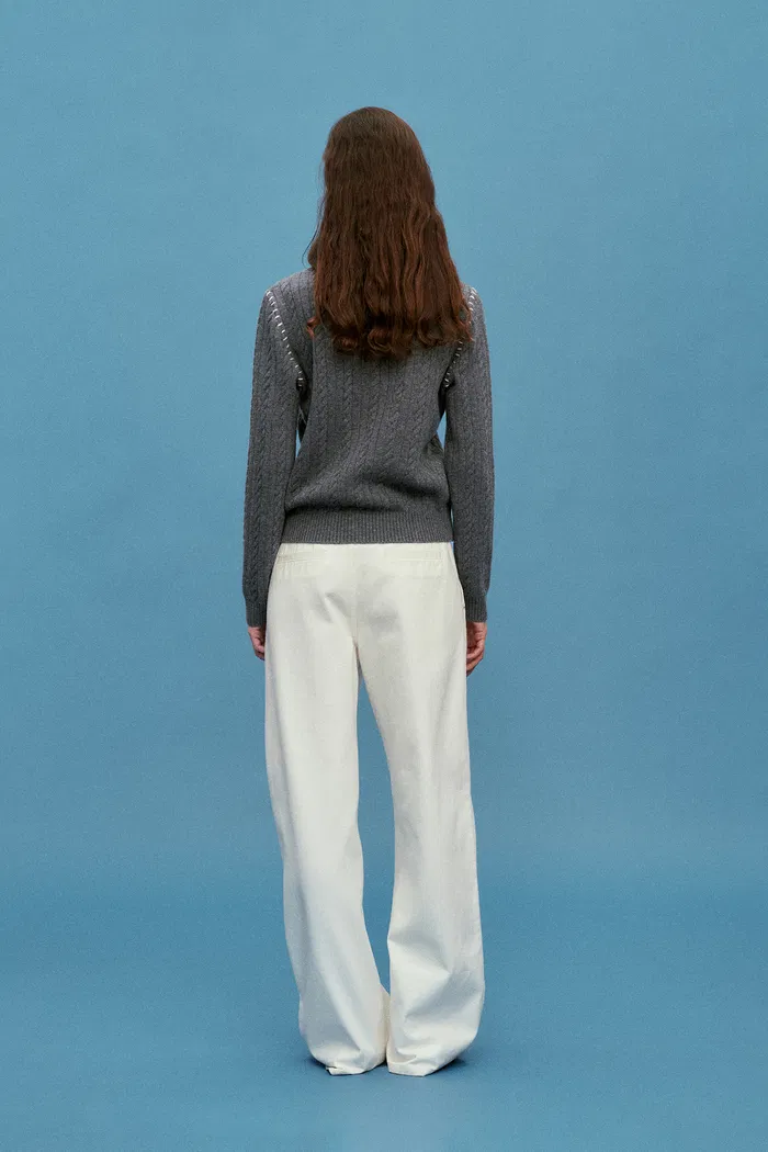 Nova Sweater in Merino-Cashmere Cable Knit - Image 4