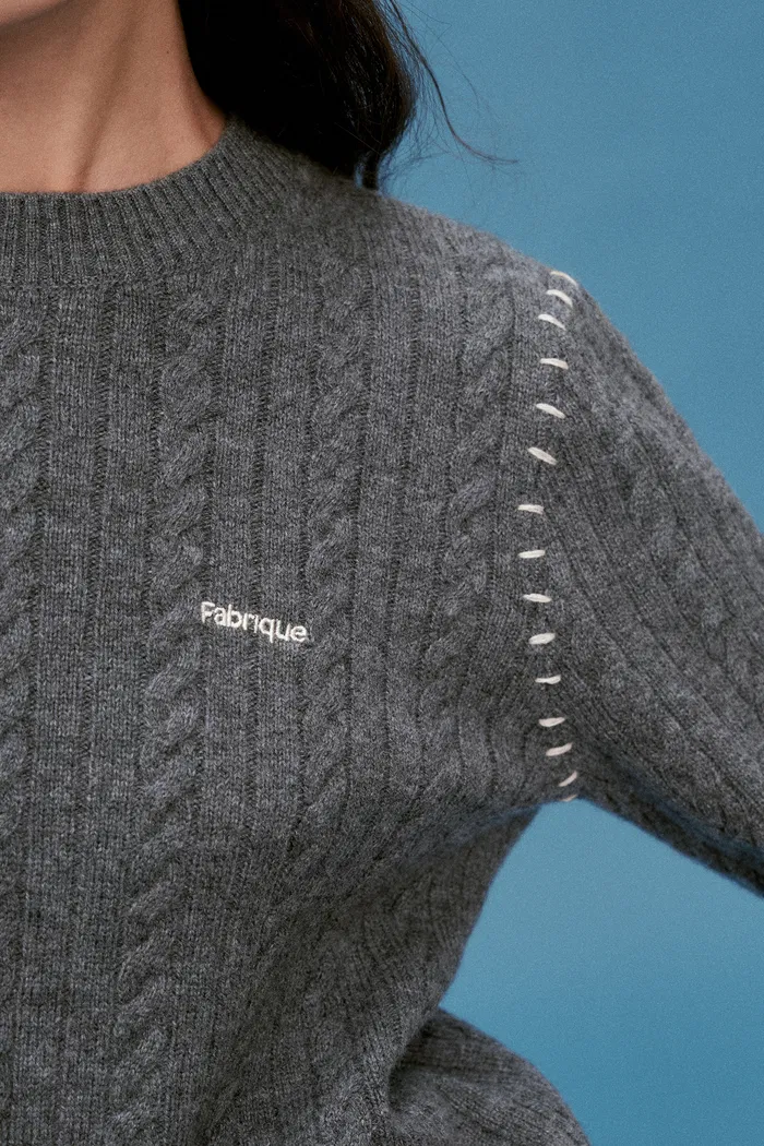 Nova Sweater in Merino-Cashmere Cable Knit - Image 8
