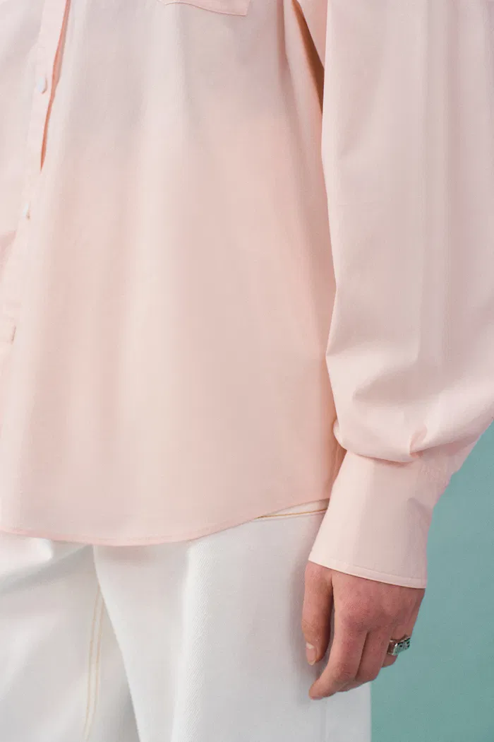 Nyota Contrast Shirt in Cotton Poplin - Image 8