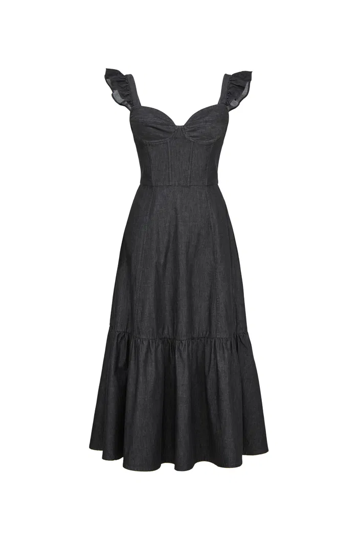 Ocean Dress in Washed Cotton Denim - Image 10
