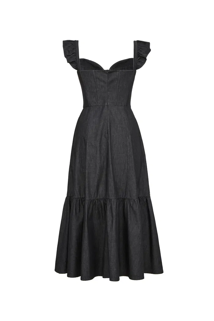 Ocean Dress in Washed Cotton Denim - Image 11