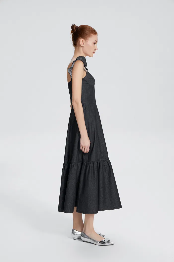 Ocean Dress in Washed Cotton Denim - Image 6