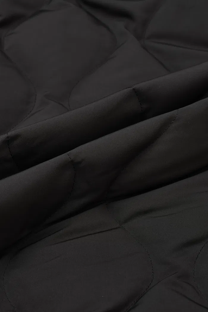 Olivia Black Cropped Lightweight Puffer Jacket in High-Density Water-Repellent Fabric - Image 10