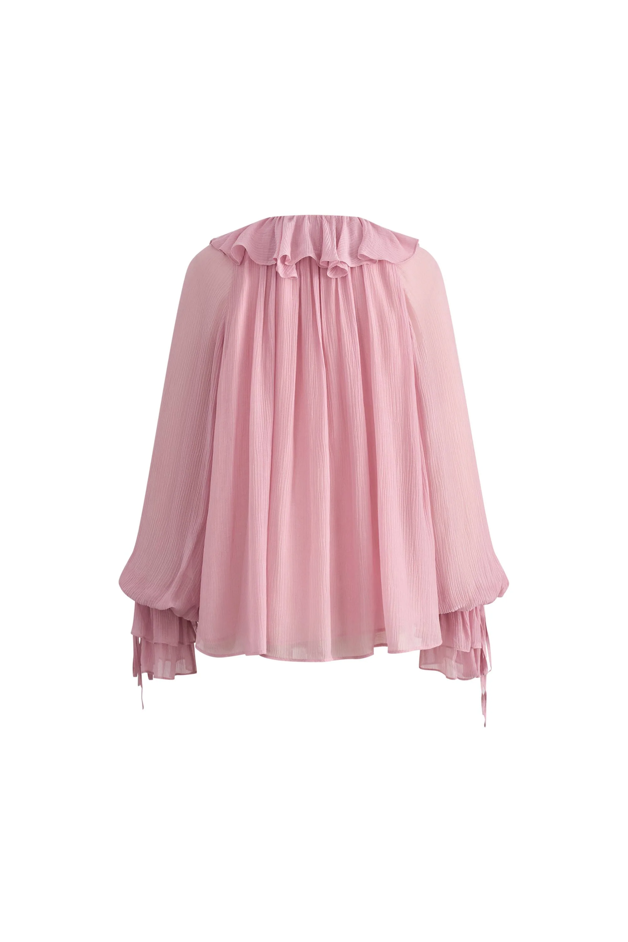 Olivia Ruffle Blouse in Silk Crepe - Image 9