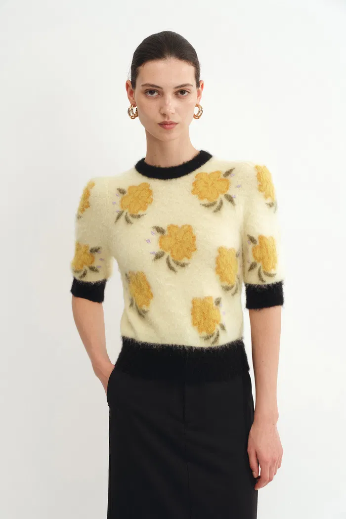 Olympe Jacquard Sweater in Alpaca-Merino Knit - Image 2