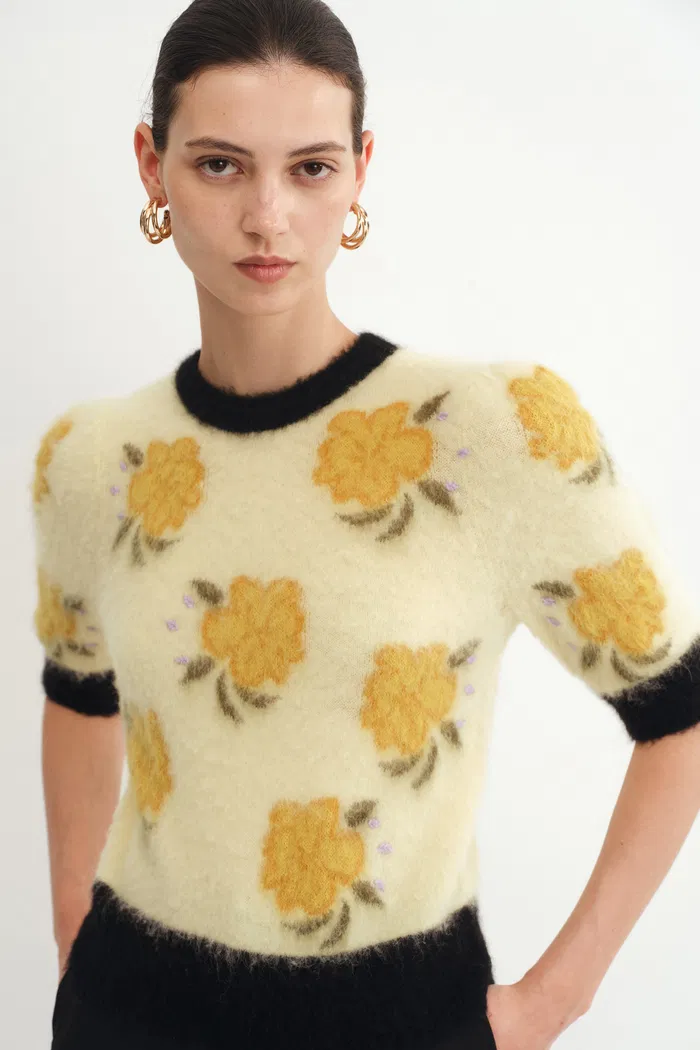 Olympe Jacquard Sweater in Alpaca-Merino Knit - Image 3