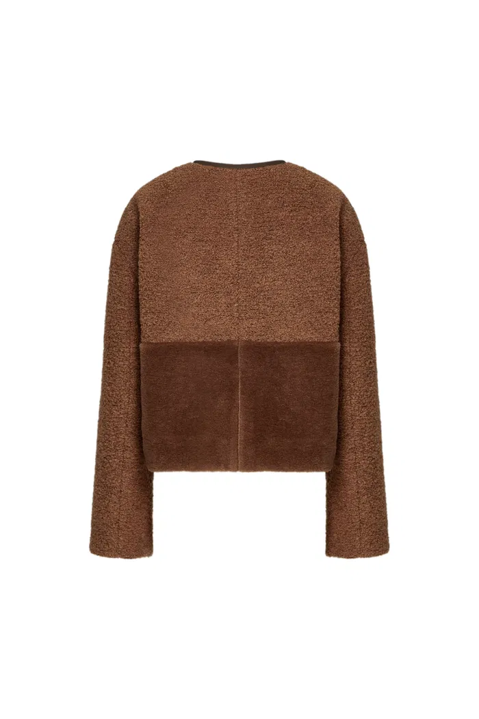 Orla Paneled Short Coat in Wool - Image 11