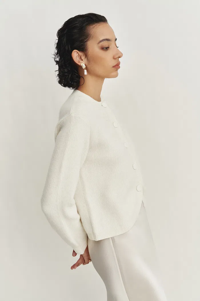 Otelie Hand Embroidered Extended Cardigan in Baby Alpaca-Merino Wool Knit - Image 6