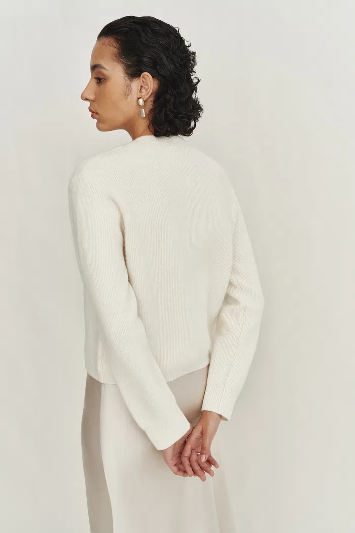Otelie Hand Embroidered Extended Cardigan in Baby Alpaca-Merino Wool Knit - Image 7